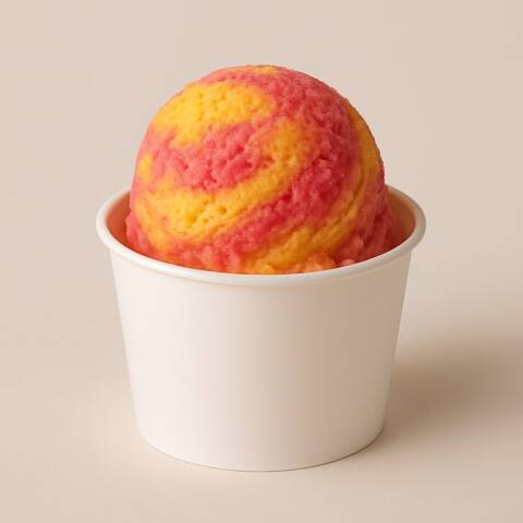 Mr. Poutin Strawberry and Mango Cup Ice Cream