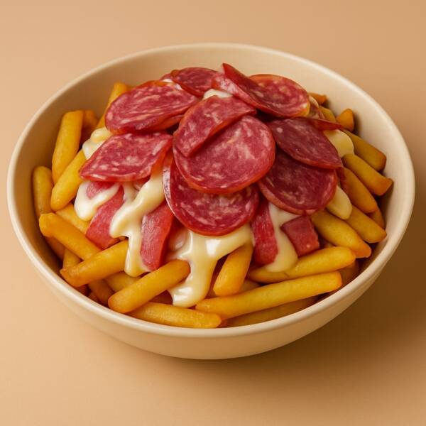 Mr. Poutin Fries with Cheese and Cold Cut